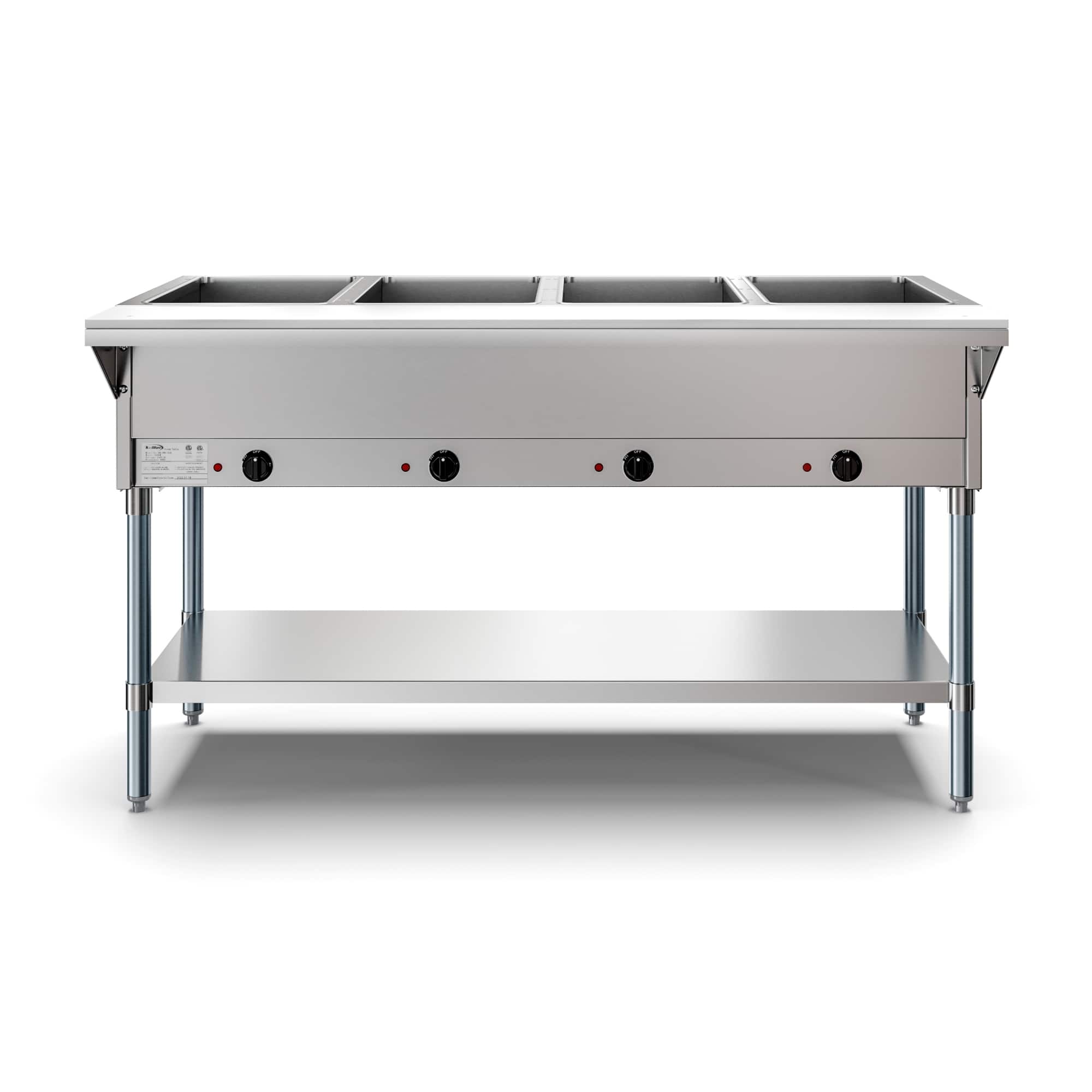 Koolmore - Four Pan Open Well Electric Steam Table with Undershelf, KM-OWS-4 - Silver price history on PriceWatchPro