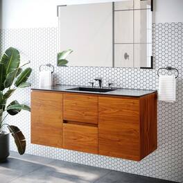 Scenic Wall-Mount Bathroom Vanity Basin Included by Modway - Cherry Black