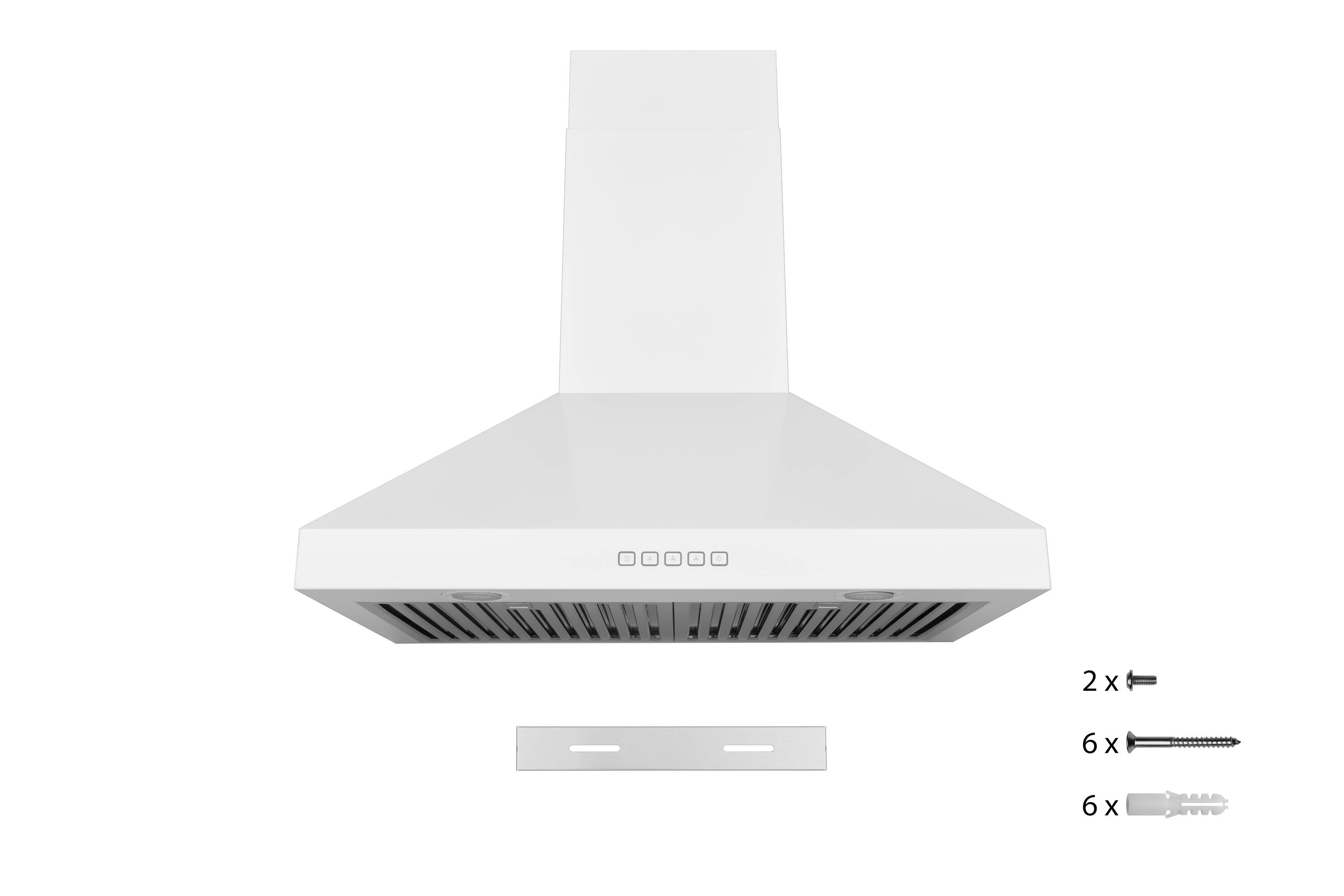 Alt View 6. Hauslane - Hauslane WM-530 PRO 30-in Convertible Matte White Wall-Mounted Range Hood - Matte White.