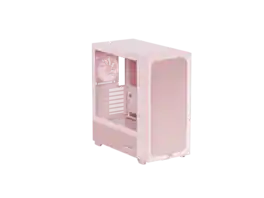 TRYX - FLOVA Pink Mid-Tower ATX Case with Fabric, Tempered Glass, 360mm Radiator Support, USB Type-C 3.2 Gen 2x2 - Pink