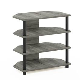 Furinno - Econ Easy Assembly 4-Tier Petite TV Stand - French Oak/Black