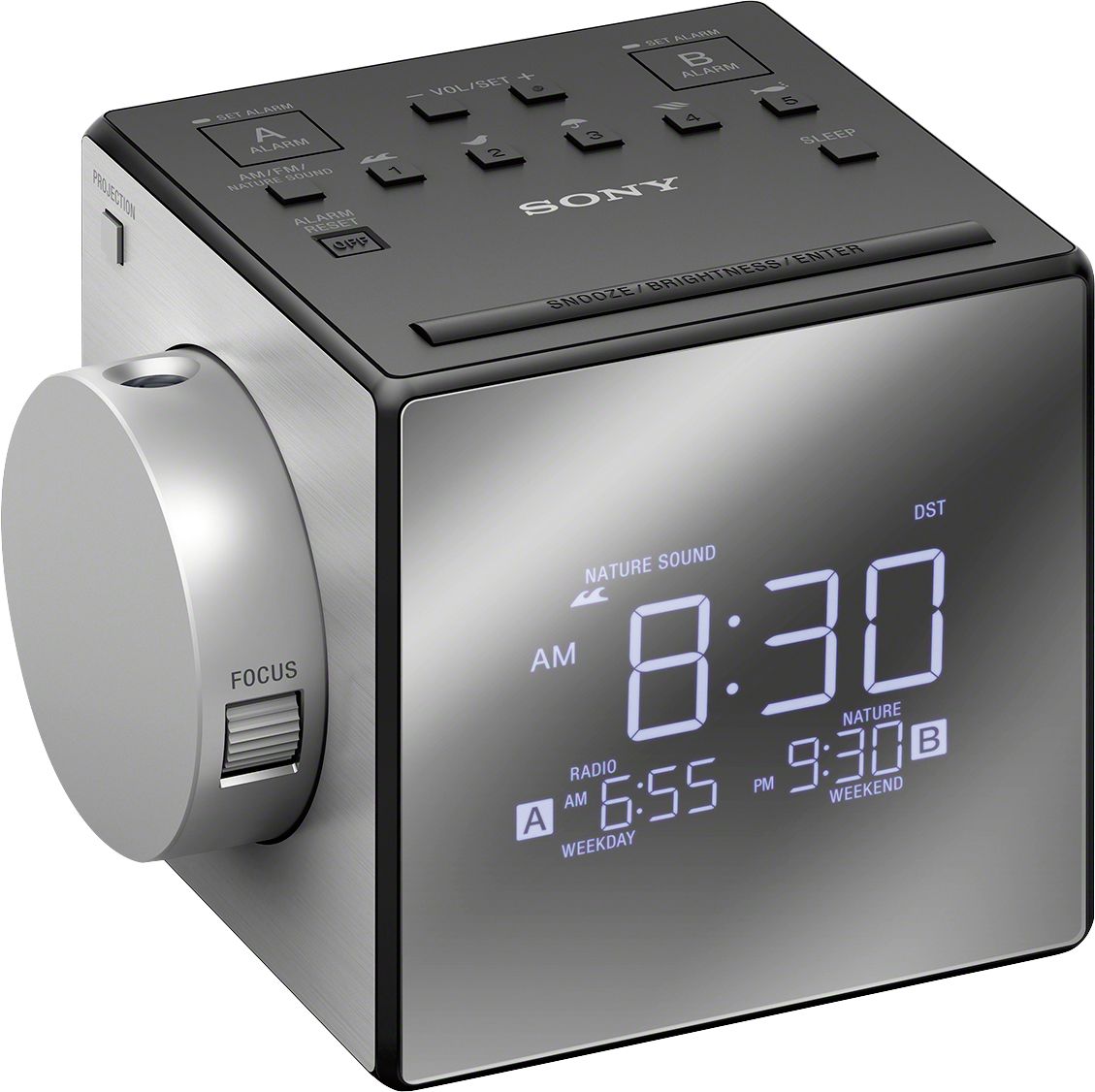 Sony ICF-C1T Desktop Alarm Clock AM FM Radio Black Automatic Set UP USED NO-BOX 