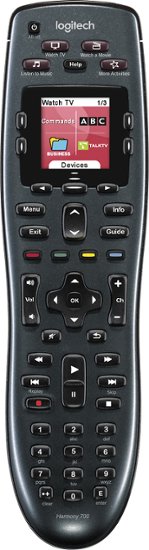 Logitech - Harmony 700 8-Device Universal Remote - Black - Front Zoom