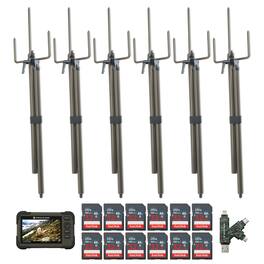 Stealth Cam - Trail Camera Mount Stick with Card Viewer 32GB Memory Cards and Card Reader (6 Pack)