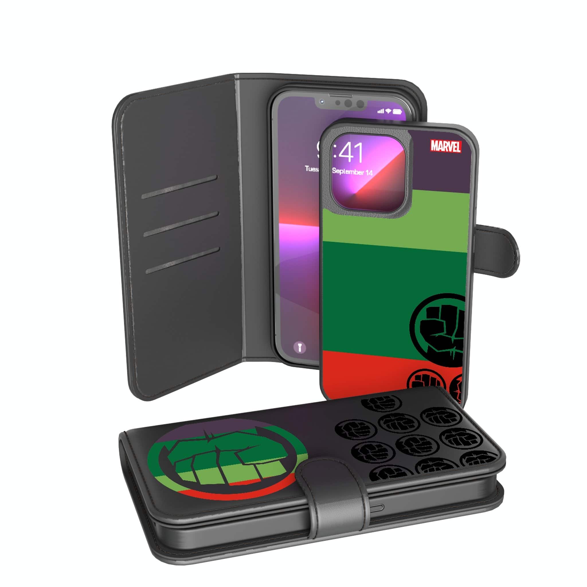 Keyscaper - Marvel Sigil Wallet Phone Case - Apple iPhone 15 Pro - Hulk