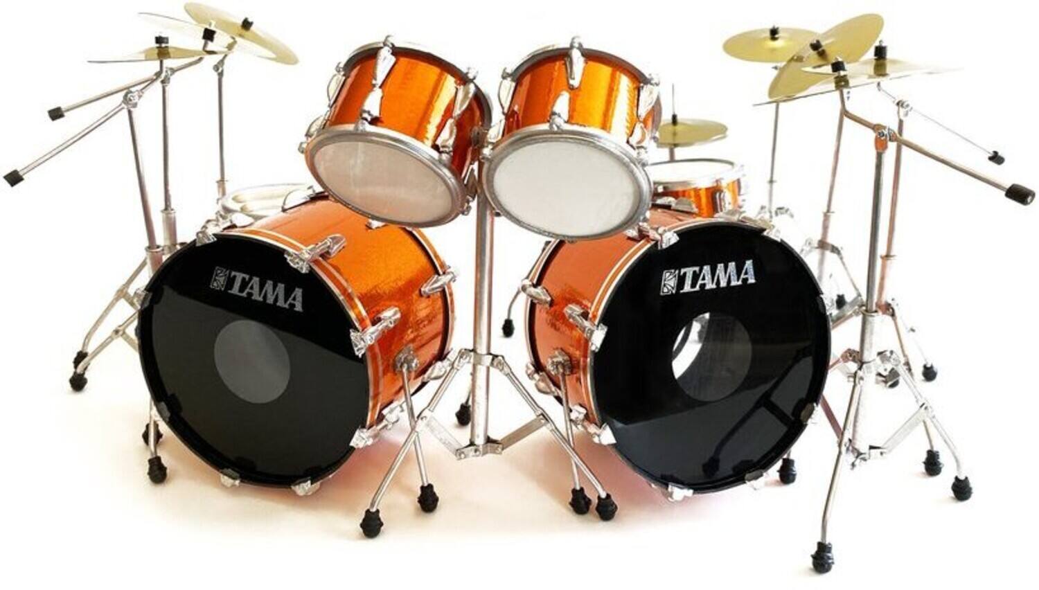 Lars Ulrich - Axe Heaven Lars Ulrich Metallica Tama Magnetic Orange Mini Drum Kit Replica - COLLECTIBLES - Multicolor
