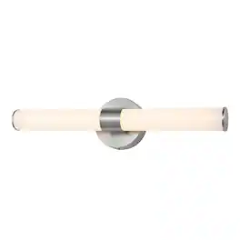Jonathan Y - Brooks 20.13" 1-Light Industrial Mid-Century Iron Integrated LED Vanity Light, Nickel - Nickel/White