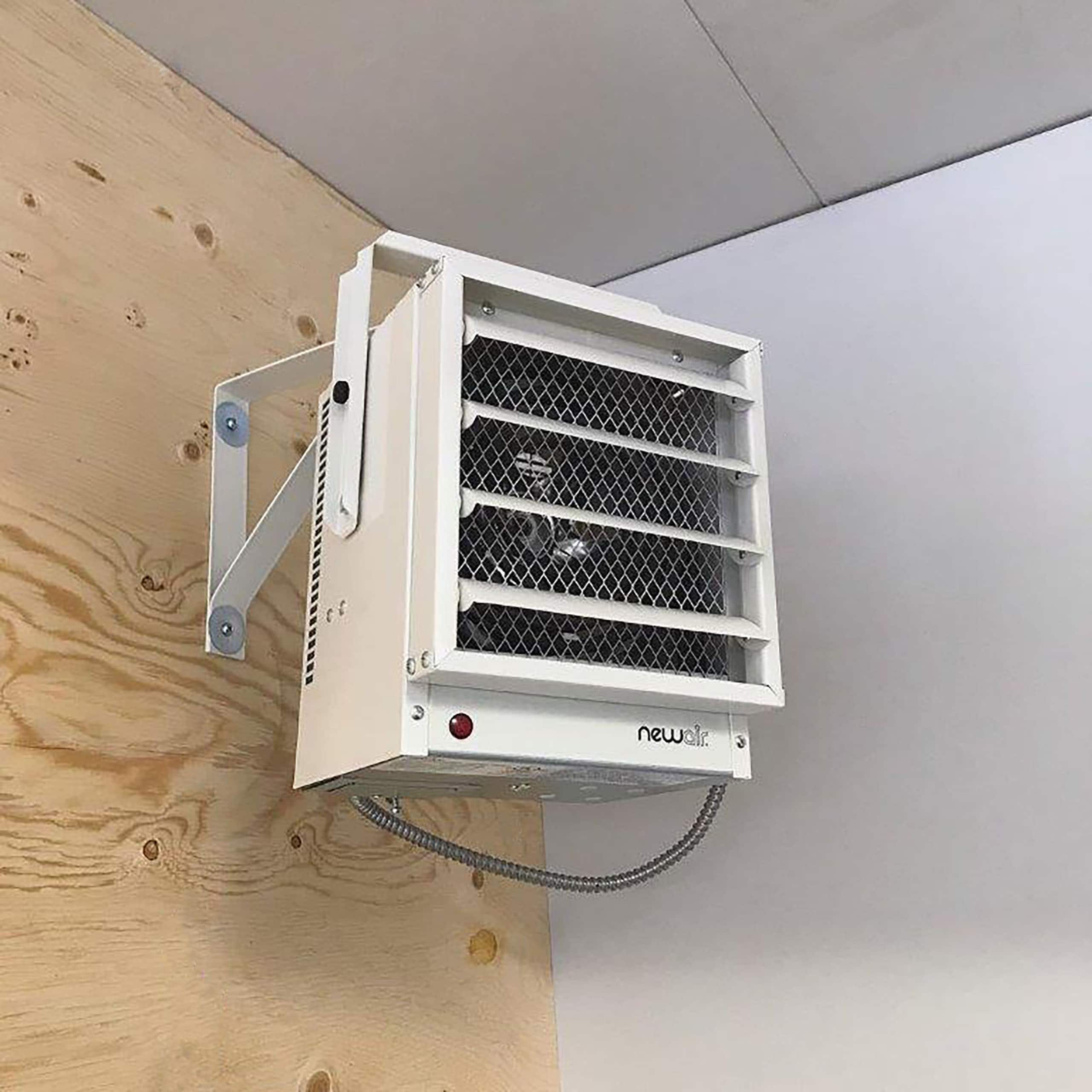 Alt View 11. NewAir - Hardwired Electric Garage Heater, Ceiling Mounted with Adjustable Louvers and Tilt Head, Heats up to 500 sq. ft. - Ivory.