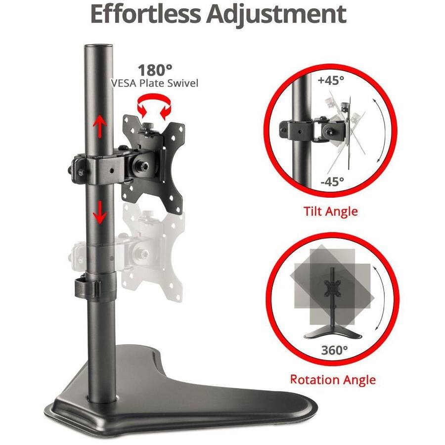 SIIG Height Adjustable Single Monitor Desk Stand for 13 to 32