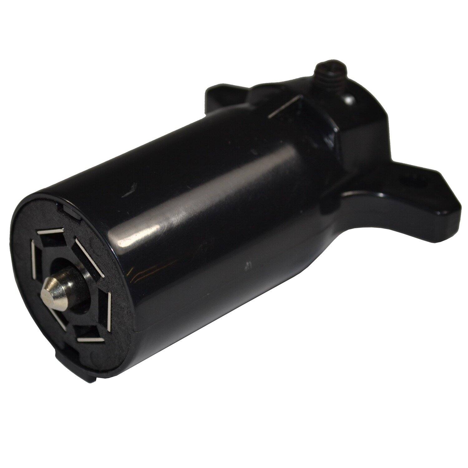 Alt View 3. HQRP - 7-Way 7-Pin RV Blade Trailer Wiring Plug - Round Connector Trailer End - Black.