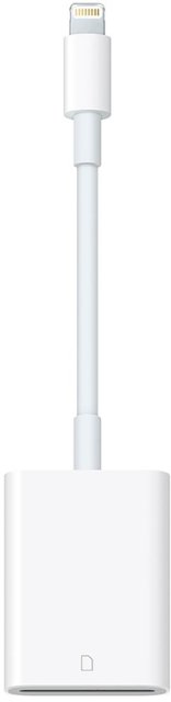 Front Zoom. Apple - Lightning to SD Card Camera Reader - White.