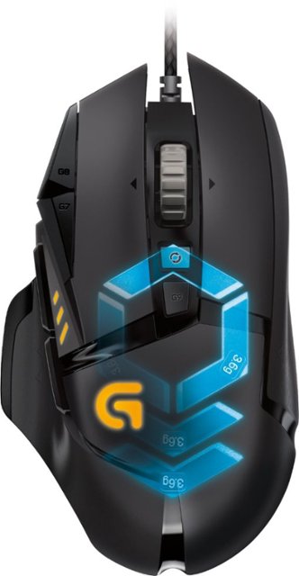 Logitech - G502 Proteus Spectrum Wired Optical 11-Button Scrolling Gaming Mouse with RGB Lighting - Black - Front_Zoom