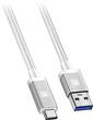 Platinum - 3.3' USB Type-C-to-USB Type A Charge-and-Sync Cable - White - Larger Front