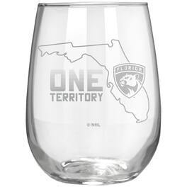 Great American Products - Florida Panthers Etched 17oz. Rally Cry Stemless Wine Glass - Multicolor