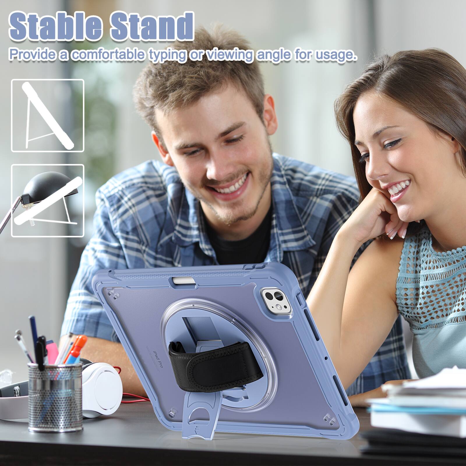 Stable Stand  
Provide a comfortable typing or viewing angle for usage.