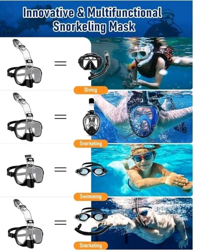 Innovative & Multifunctional Snorkeling Mask = Diving = Snorkeling = Swimming = Snorkeling