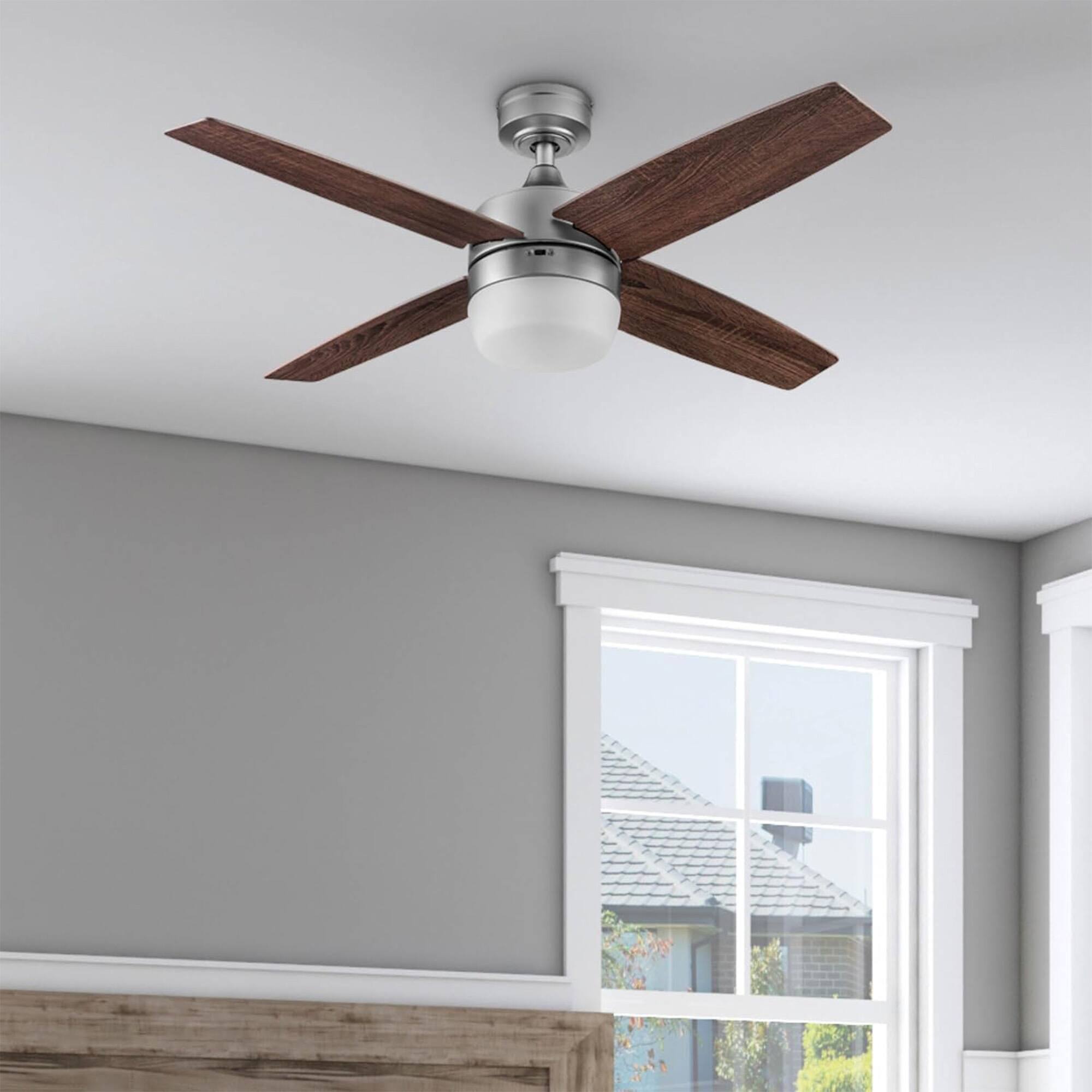 Alt View 8. Prominence Home - Prominence Home Atlas 44" Indoor LED Ceiling Fan with Light and Remote, Pewter - Pewter.