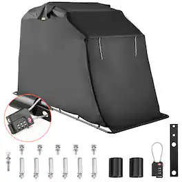 VEVOR - Motorcycle Shelter, Waterproof Motorcycle Cover, Heavy Duty Motorcycle Shelter Shed, 600D Oxford Motorbike Shed Anti-UV - Black
