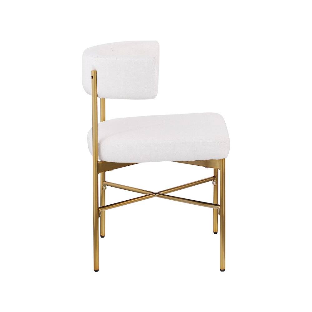 Alt View 3. Meridian Furniture - Rivage Cream Durable Linen Textured Fabric Dining Chair, Set of 2 - Beige.