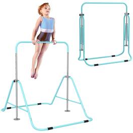 Qaba - Folding Gymnastics Bar for Kids, Shock Absorption, Adjustable Horizontal Bar, Gymnastics Kip Bar for Home Use