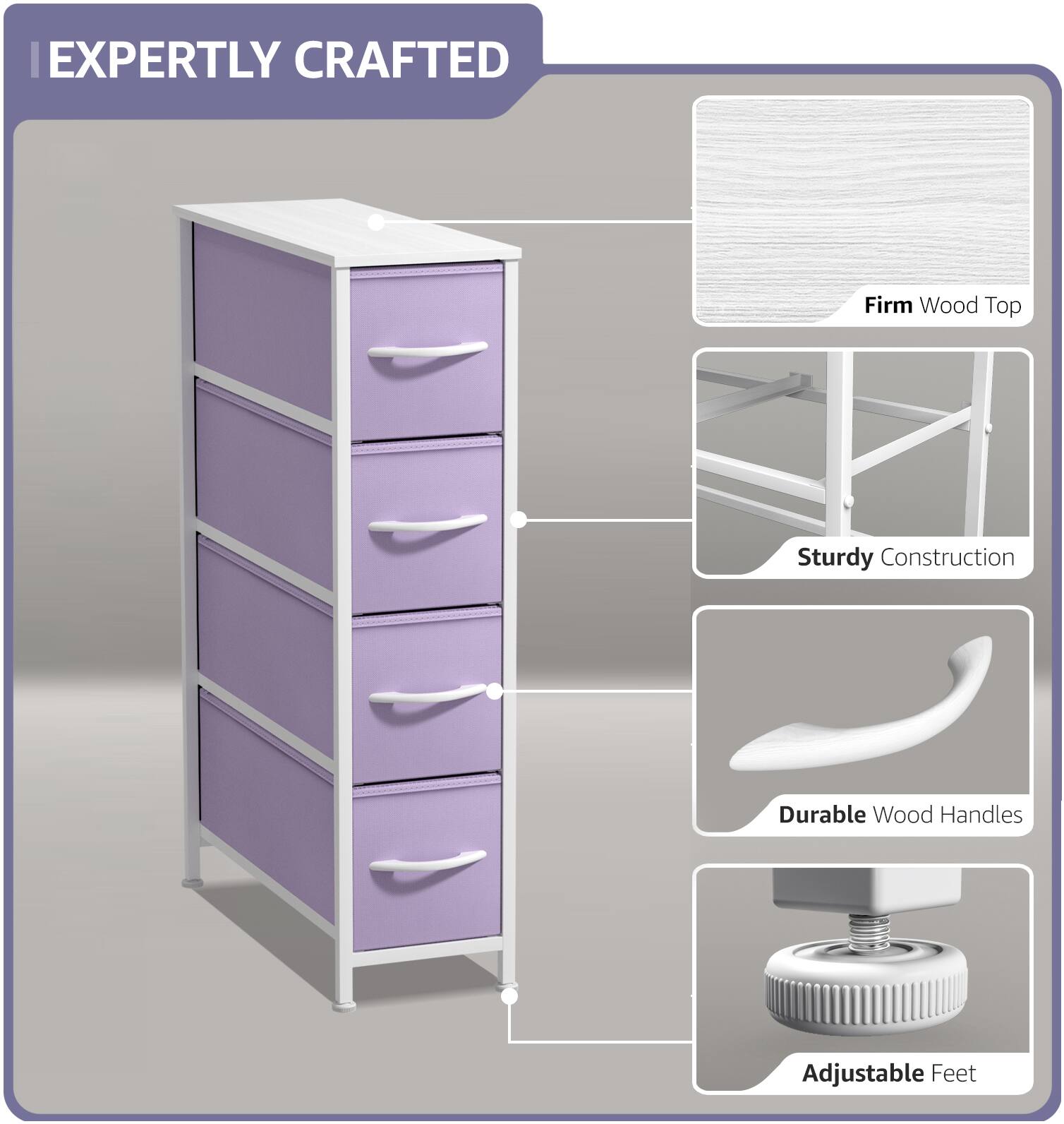 EXPERTLY CRAFTED

- Firm Wood Top
- Sturdy Construction
- Durable Wood Handles
- Adjustable Feet