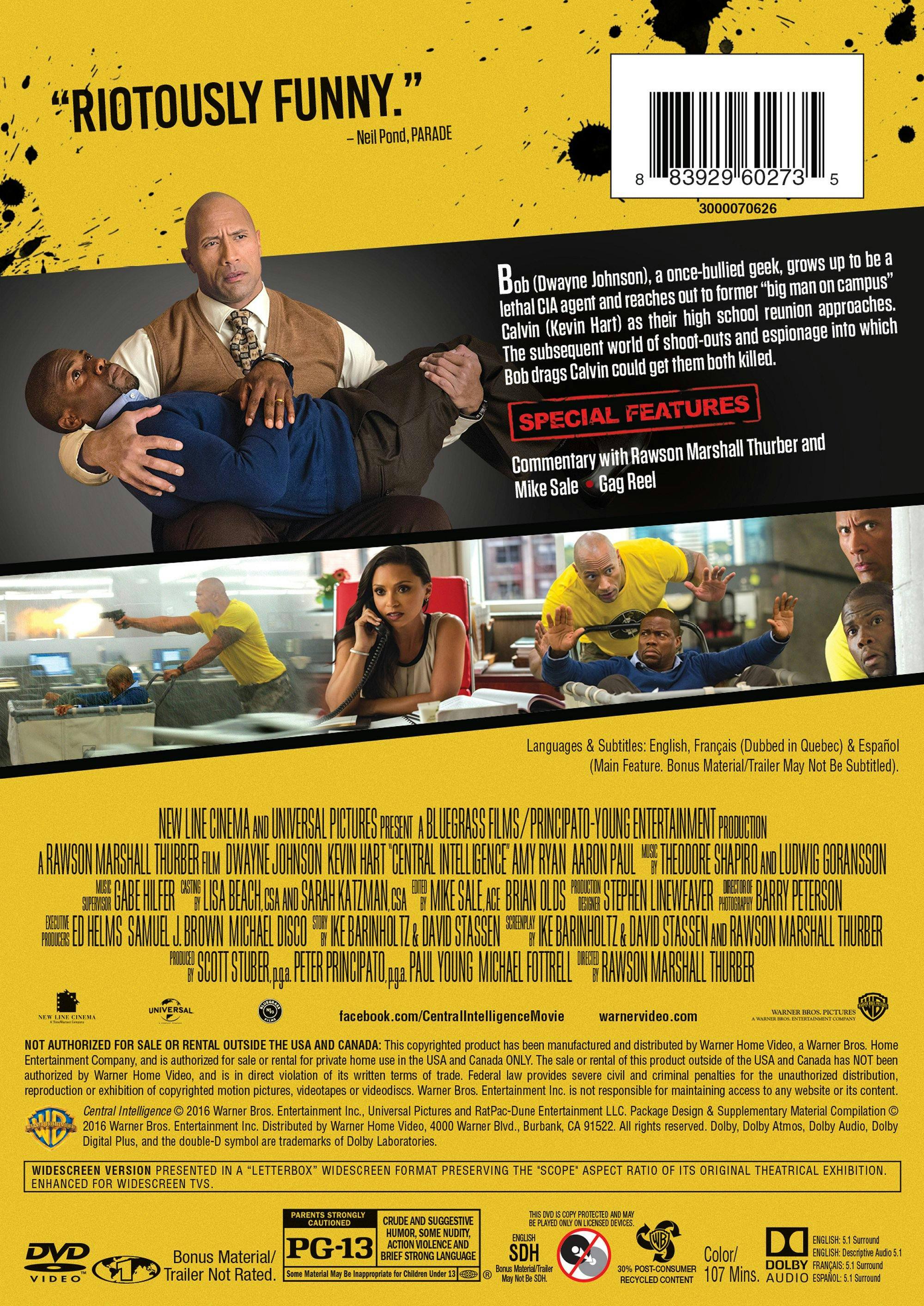 Angle. Central Intelligence (DVD Single Disc) [DVD].