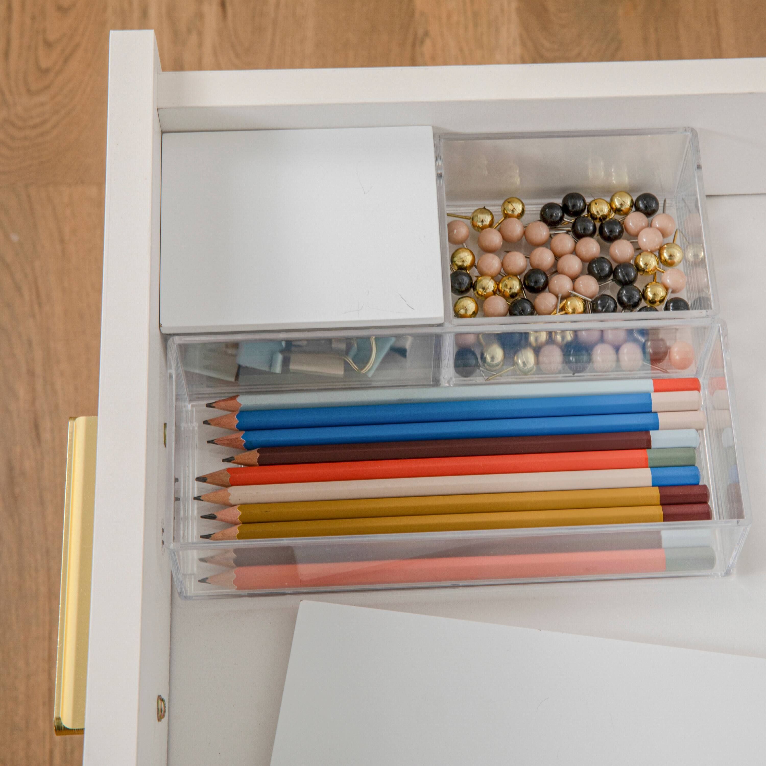 Alt View 15. Martha Stewart - Brody Premium Clear Plastic Storage Bins MDF Lids-2-SM/1-MED - Clear/White.