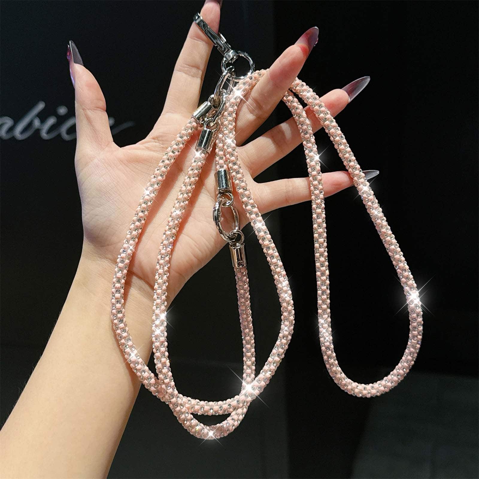 Dteck - 3-in-1 Glitter Crossbody Phone Lanyard,Sparkly Crystal Phone Strap Fashion Wrisrstrap for Universal Smartphone Cases - Rosegold price history on PriceWatchPro