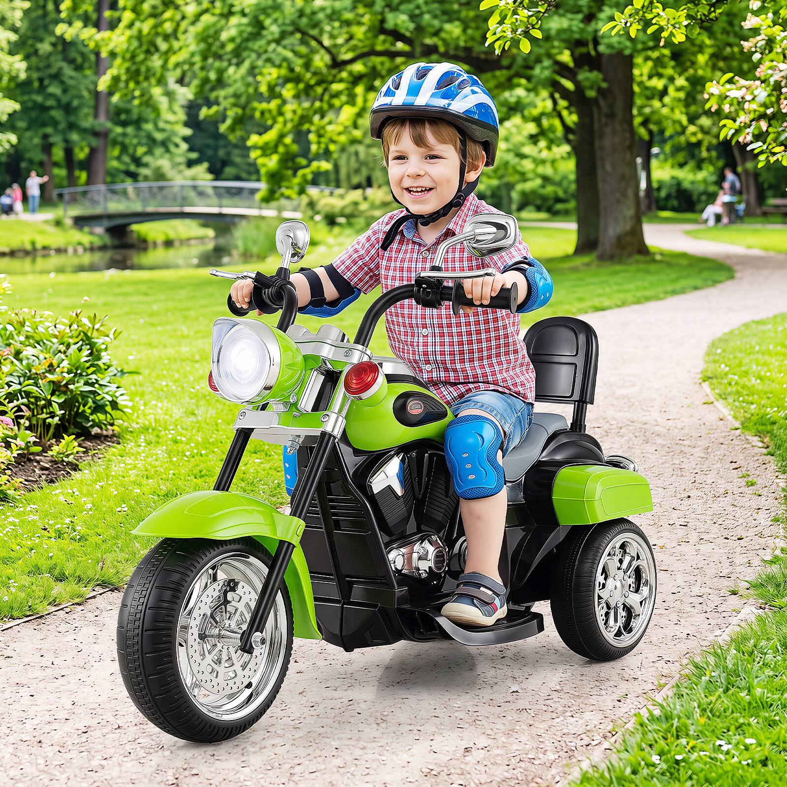 Alt View 1. Gymax - Gymax 6V Kids Ride On Chopper Motorcycle 3 Wheel Trike w/ Headlight & Horn Green - Green.