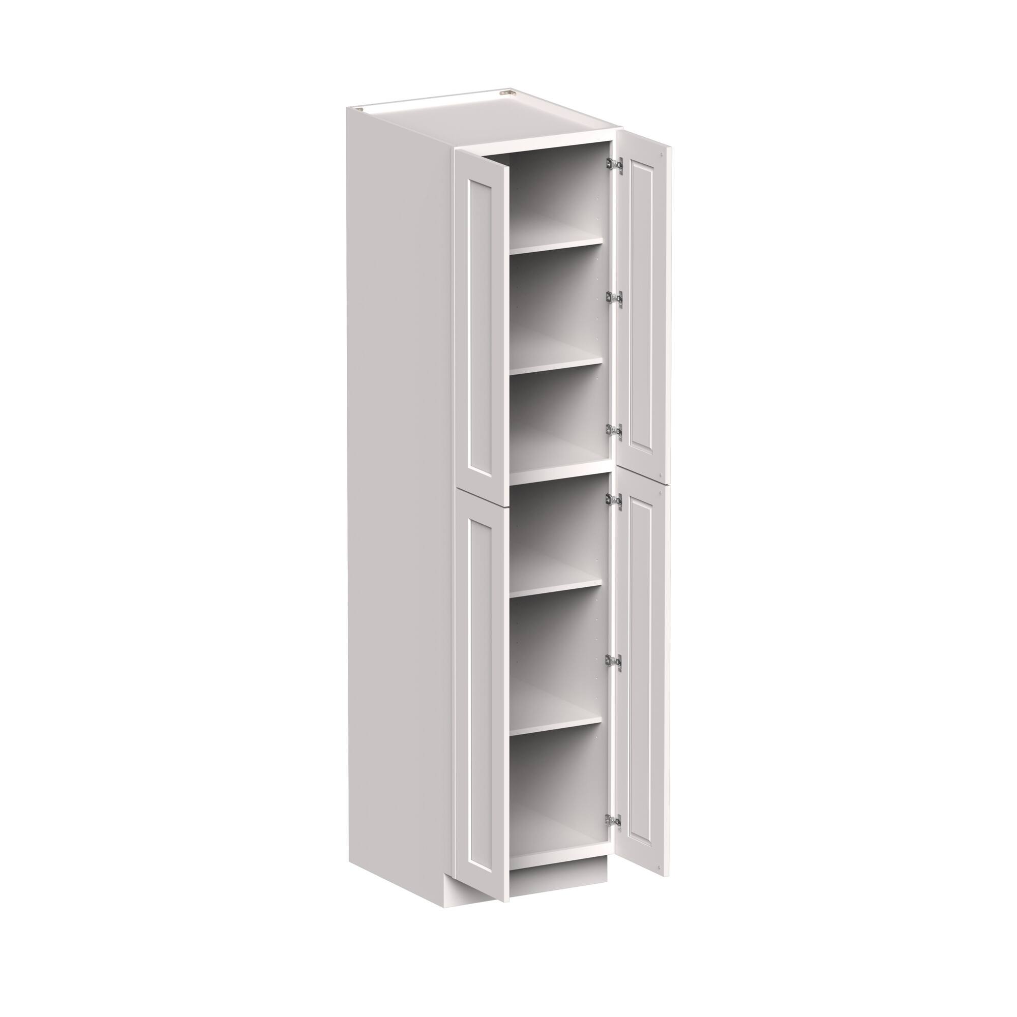 Angle. Boyel Living - 24-in W x 96-in H x 27-in D Shaker RTA Kitchen Pantry Tall Cabinet with Soft-Close - White Shaker.