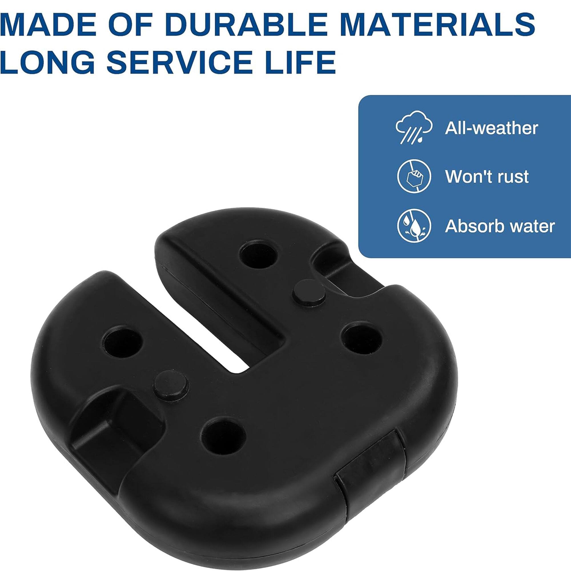 MADE OF DURABLE MATERIALS  
LONG SERVICE LIFE

- All-weather
- Won't rust
- Absorb water