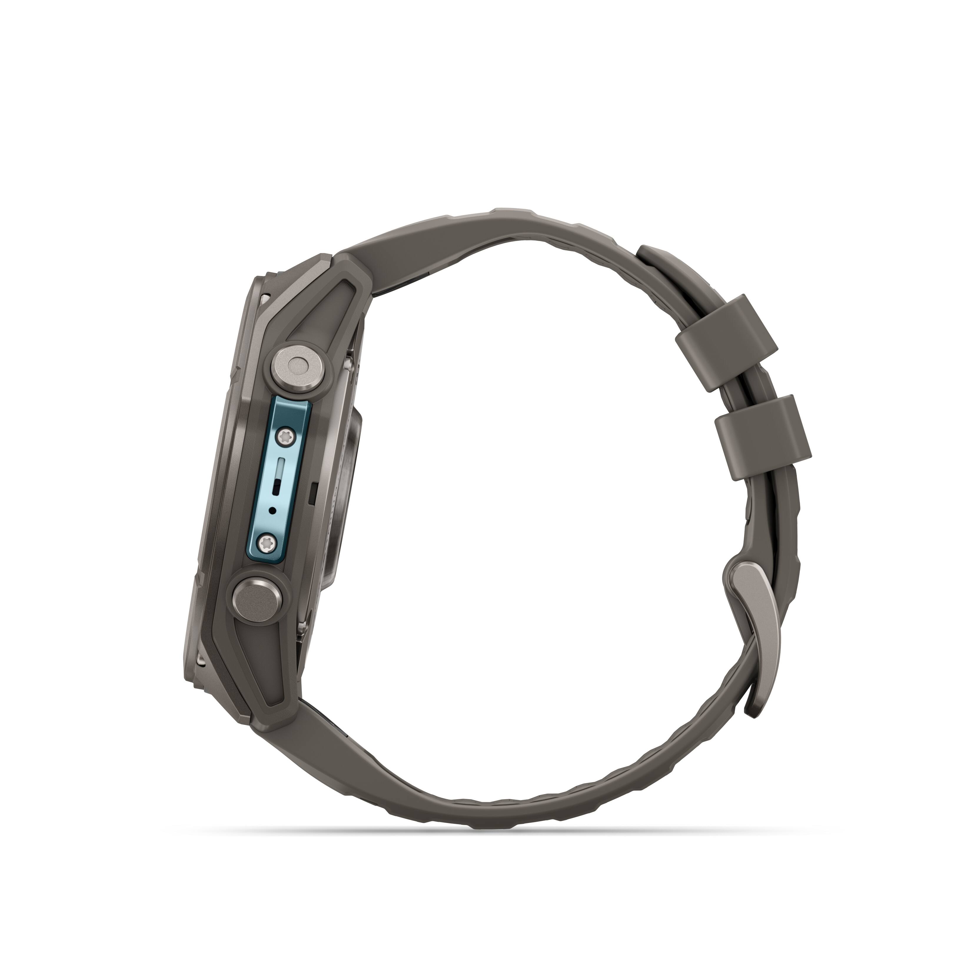 Alt View 7. Garmin - fēnix 9 AMOLED GPS Smartwatch 51mm Fiber-reinforced polymer - Pebble Gray Silicone Band.