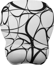 Insignia™ - Premium Mouse Pad with Wrist Rest - Black & White - Front_Zoom