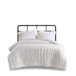 Gracie Mills - Elena Poly Jersey Puffy Comforter Set - White