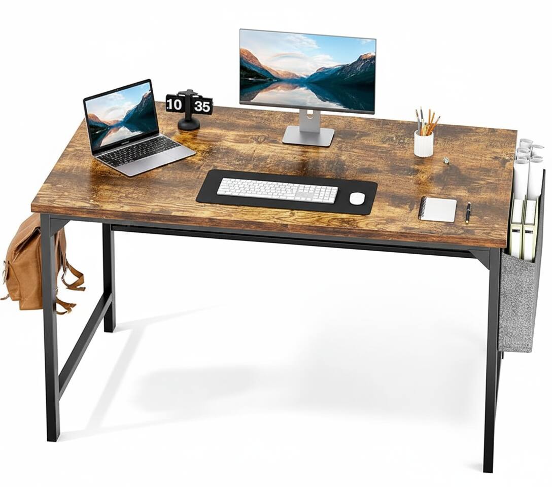 Front. AOITUN - Computer Office Desk 48 Inch Kids - Ideal for Study, Work, or Play with Sturdy Design and Ample Workspace - Steel.