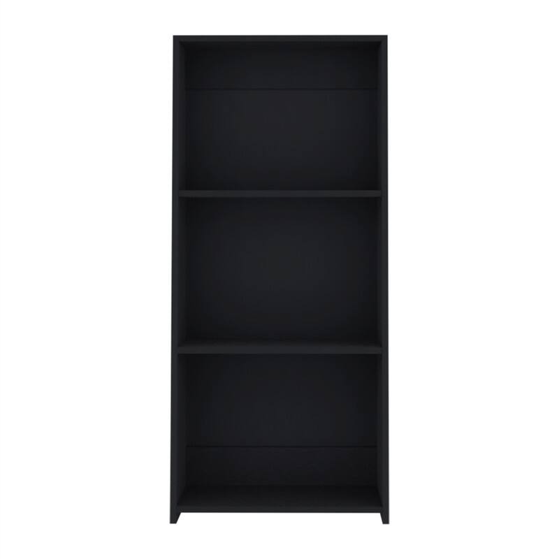 Alt View 1. HTUTWOO - Bookcase 47" H - Modern 3-Shelf Engineered Wood Storage Display Shelf, Compact FSC Certified Bookshelf for Small Spaces - Black.