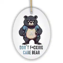 OrnamentallyYou - Quirky Care Bear Ceramic Ornament Cute and Funny Christmas Gift - Multi-colored