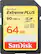 Front. SanDisk - Extreme PLUS 64GB SDXC UHS-I Memory Card - Black/Gold.