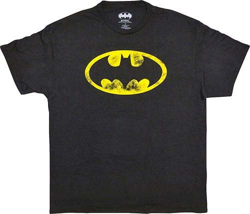 Front. Warner Bros - Batman Logo T-Shirt (Large) - Black.