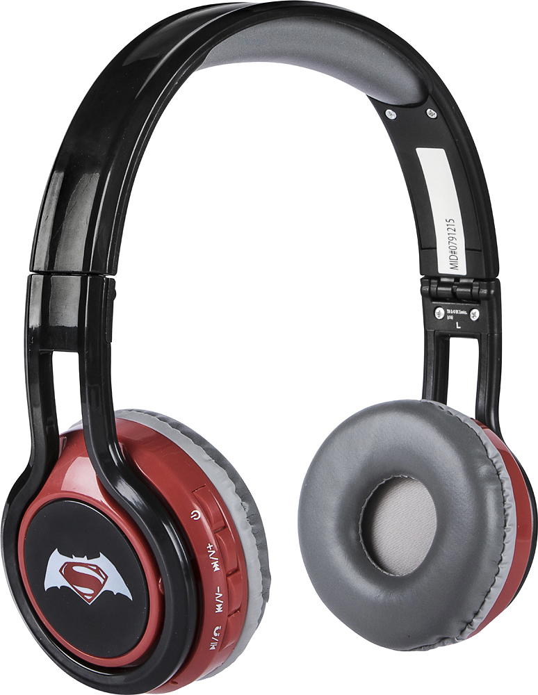 Sakar Batman v Superman Bluetooth Wireless On-Ear Headphones Black  021331532985 - Best Buy
