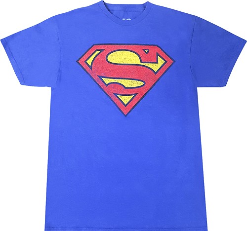 Best Buy: Warner Bros Superman Logo T-Shirt (Large) Blue 0190371044731