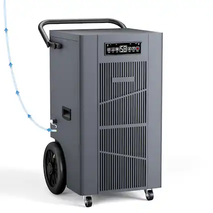 Front. BEARSOLIM - 320 Pint Commercial Dehumidifier with Pump,Commercial Grade Dehumidifier,24H Timer,9000 sqft Large Spaces for Industrial - black.