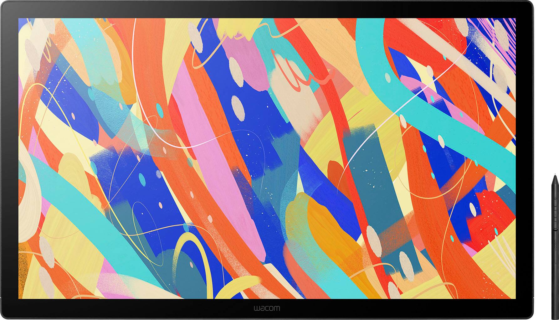 Front. Wacom - Cintiq 24 Drawing Tablet - Black.