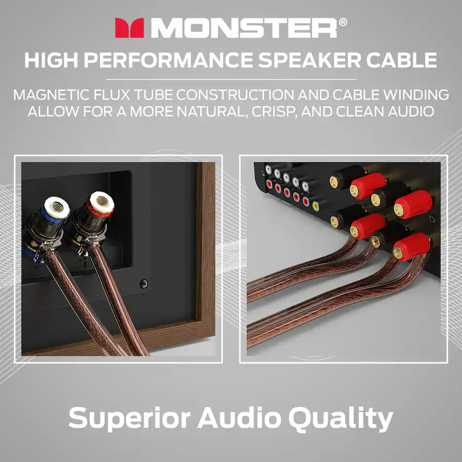 Monster XP Copper Clad Aluminum (CCA) Speaker Wire 14 Gauge Cable 100 ...