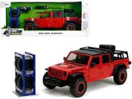 Jada - 2020 Jeep Gladiator Rubicon Pickup Truck Red with Black Top and Extra Wheels "Just Trucks" Series 1/24 - Red And Black