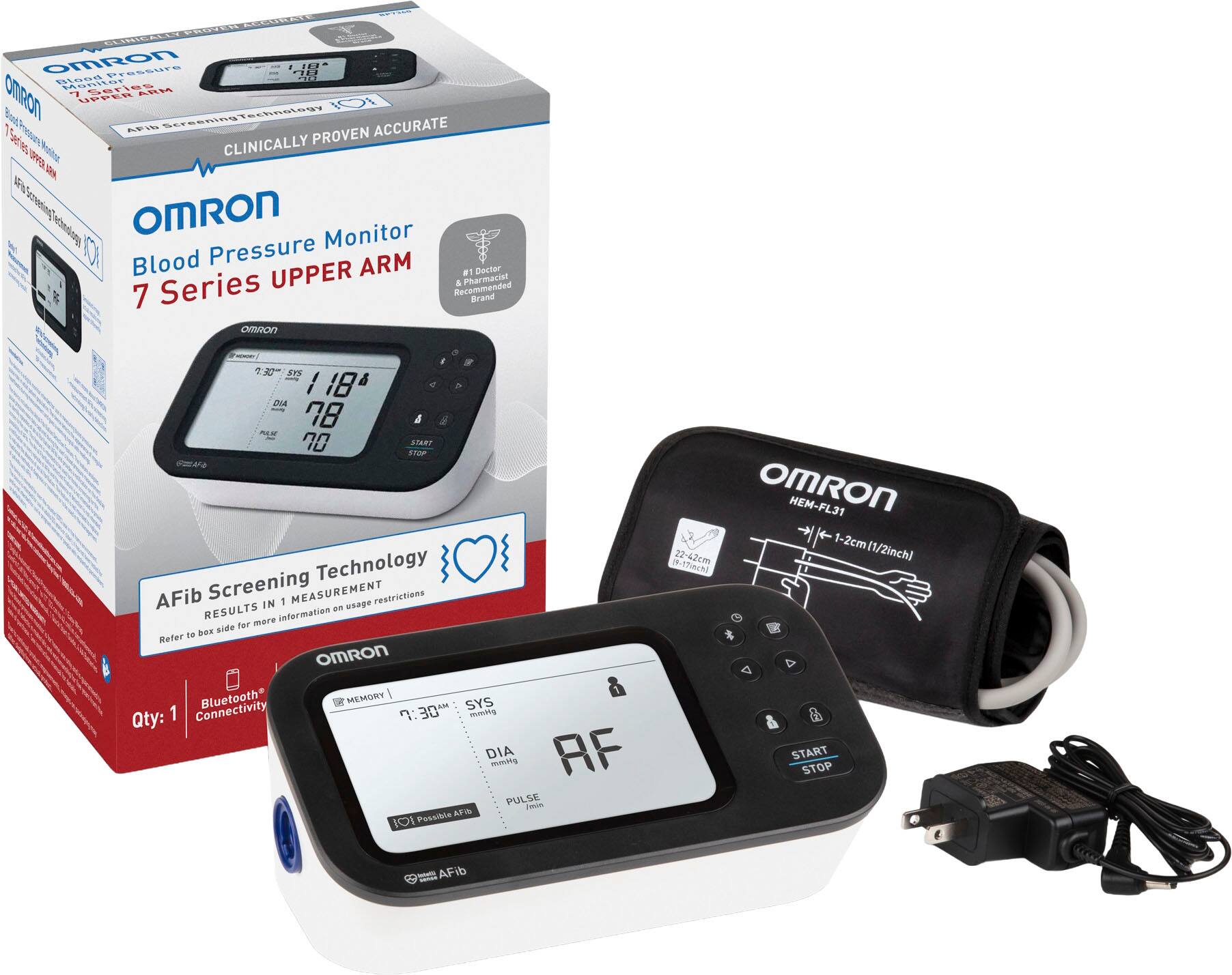 Omron Blood Pressure Monitor Upper Arm 7 Series - 100% Accurate Clinically Proven Technology - AFib Screening Technology - Recommended by Pharmacists - 7 Series - 180 Measurements - 100% Accurate Clinically Proven Technology - 1-2cm (1/2 inch) Measurement Range - 1-2cm (8-12 inches) Measurement Range - AF Pulse Detection - 1-2cm (1/2 inch) Measurement Range - 1-2cm (8-12 inches) Measurement Range - 1-2cm (1/2 inch) Measurement Range - 1-2cm (8-12 inches) Measurement Range - 1-2cm (1/2 inch) Measurement Range - 1-2cm (8-12 inches) Measurement Range - 1-2cm (1/2 inch) Measurement Range - 1-2cm (8-12 inches) Measurement Range - 1-2cm (1/2 inch) Measurement Range - 1-2cm (8-12 inches) Measurement Range - 1-2cm (1/2 inch) Measurement Range - 1-2cm (8-12 inches) Measurement Range - 1-2cm (1/2 inch) Measurement Range - 1-2cm (8-12 inches) Measurement Range - 1-2cm (1/2 inch) Measurement Range - 1-2cm (8-12 inches) Measurement Range - 1-2cm (1/2 inch) Measurement Range - 1-2cm (8-12 inches) Measurement Range - 1-2cm (1/2 inch) Measurement Range - 1-2cm (8-12 inches) Measurement Range - 1-2cm (1/2 inch) Measurement Range - 1-2cm (8-12 inches) Measurement Range - 1-2cm (1/2 inch) Measurement Range - 1-2cm (8-12