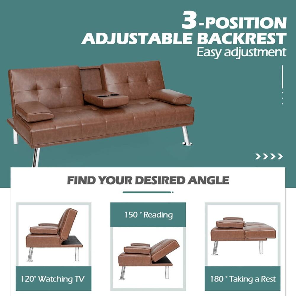 3-POSITION ADJUSTABLE BACKREST  
Easy adjustment  

FIND YOUR DESIRED ANGLE  
120° Watching TV  
150° Reading  
180° Taking a Rest
