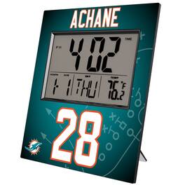 Keyscaper - De-Von Achane Miami Dolphins Digital Desk & Wall Clock - Multicolor