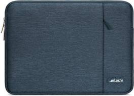 mosiso - 15 inch Laptop Sleeve with Pocket, Polyester Vertical Case for MacBook Air 15 inch M5 M4 M3 M2, Acer Dell XPS Lenovo - Haze Blue