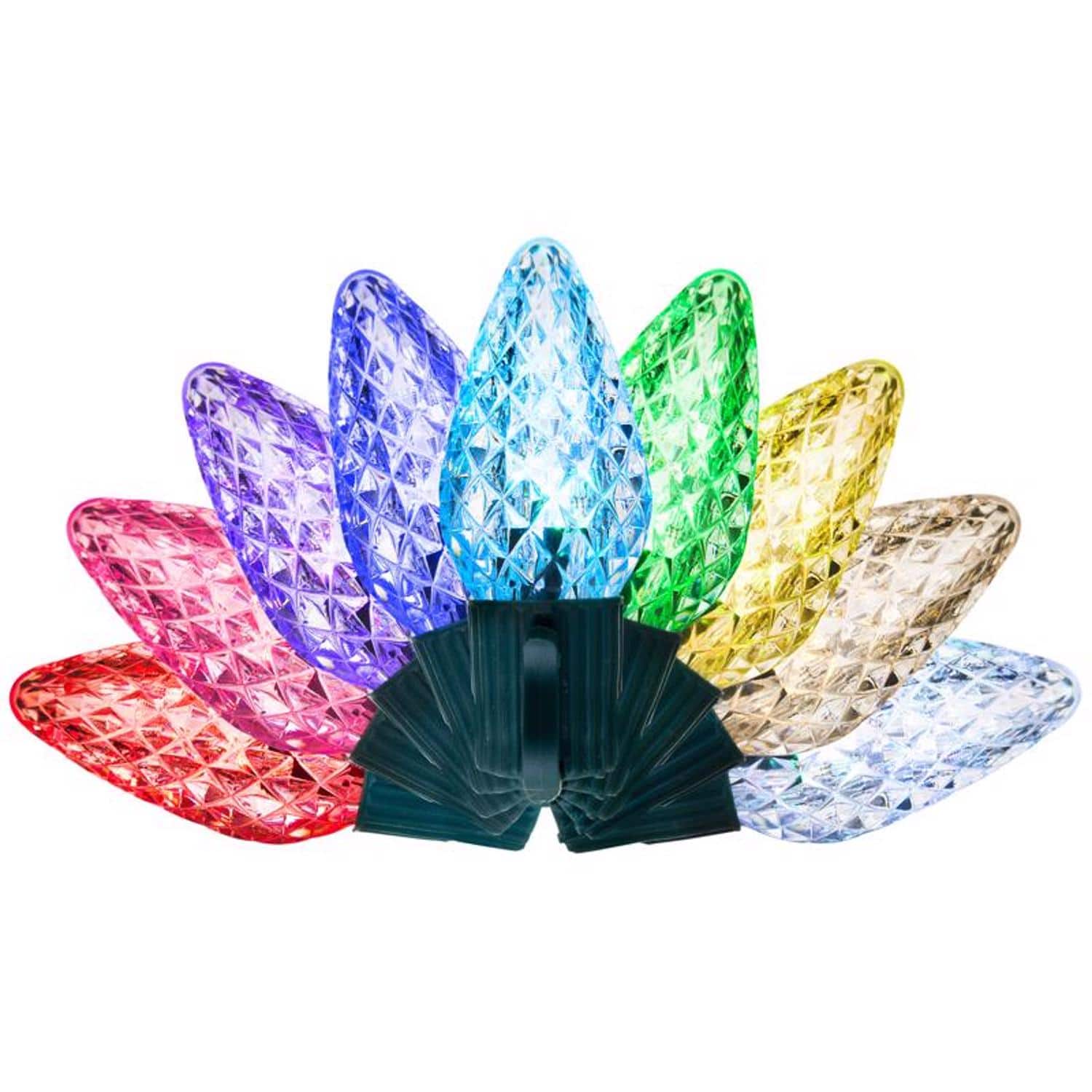 Celebrations - Platinum LED C9 Warm White 50 ct String Smart-Enabled Christmas Lights 33.33 ft.